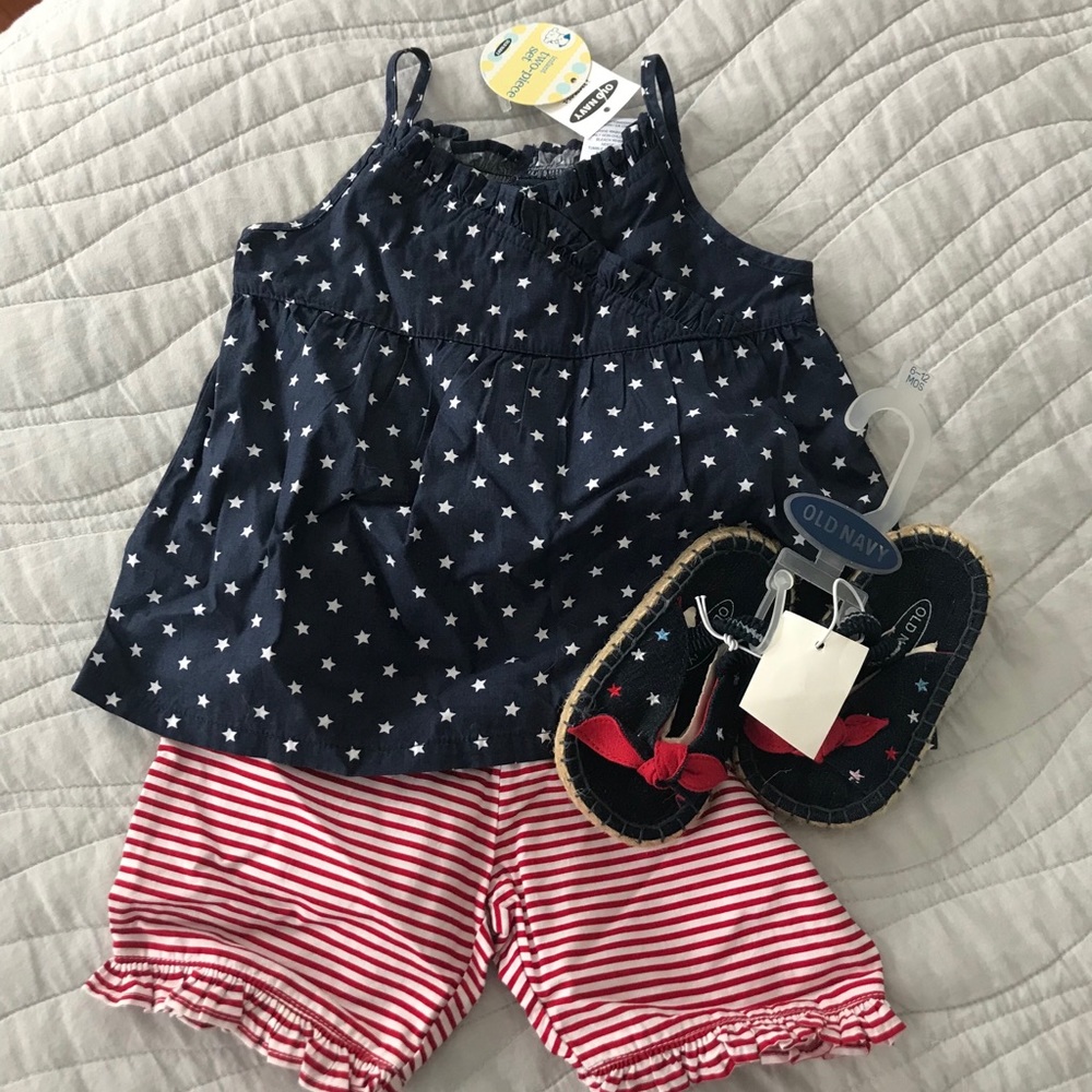 NWT 6 - 12 month 4th of July 💫🎡🇺🇸 set !!!